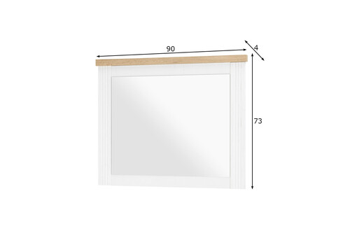Seinapeegel WESTMINSTER valge / tamm, 90x4xH73 cm