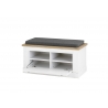 Esikupink padjaga WESTMINSTER valge / tamm, 92x45xH51 cm