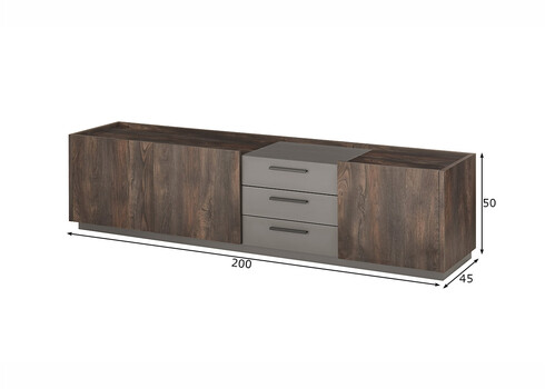 Tv-alus LARGO tume tamm / antratsiit, 200x45xH50 cm