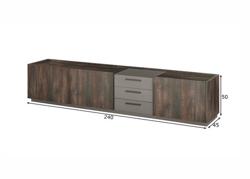 Tv-alus LARGO tumehall / antratsiit, 240x45xH50 cm