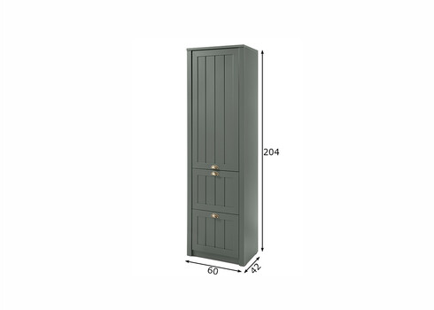 Esikukapp ASCOT tumeroheline, 60x42xH204 cm