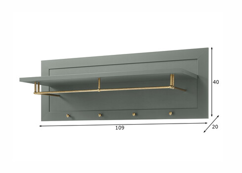 Esikunagi ASCOT tumeroheline, 109x20xH40 cm