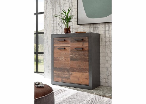 Kummut BROOKLYN pruun / hall, 92x42xH104 cm