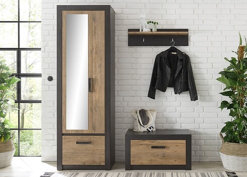 Esikukapp BRÜGGE kastan / hall, 65x42xH200 cm