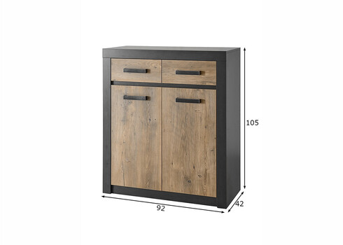 Kummut BRÜGGE kastan / hall, 92x42xH105 cm