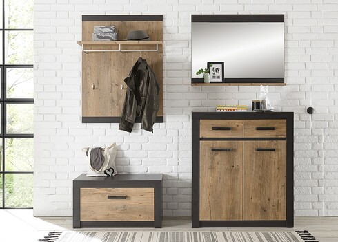 Kummut BRÜGGE kastan / hall, 92x42xH105 cm