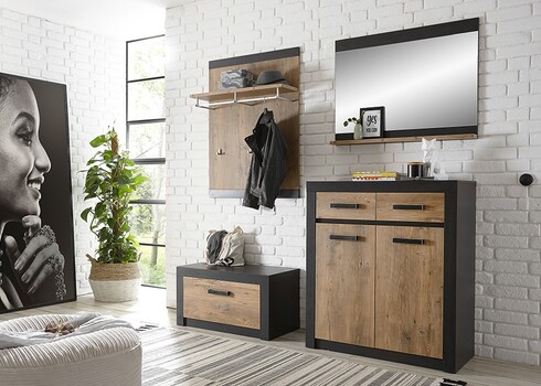 Kummut BRÜGGE kastan / hall, 92x42xH105 cm