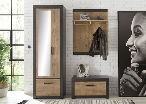 Esikunagi BRÜGGE kastan / hall, 80x25xH107 cm