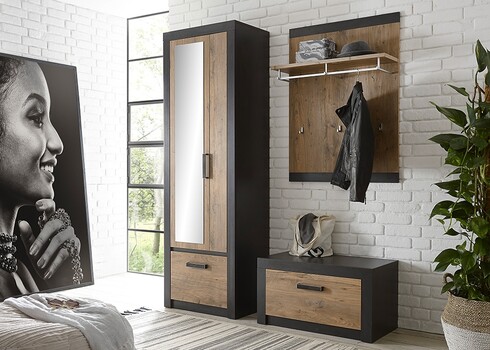 Esikunagi BRÜGGE kastan / hall, 80x25xH107 cm