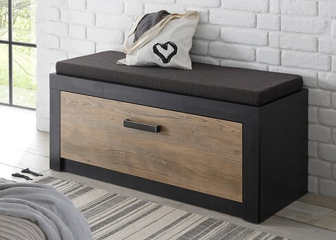 Esikukapp istumispadjaga BRÜGGE kastan / hall, 107x42xH43 cm