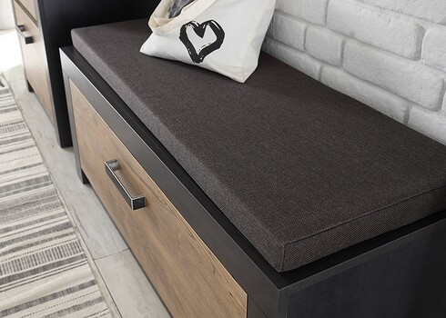 Esikukapp istumispadjaga BRÜGGE kastan / hall, 107x42xH43 cm