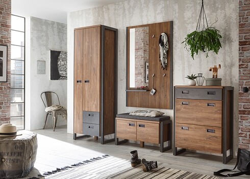 Esikukapp DETROIT hall / tamm, 70x44xH202 cm