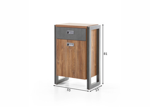 Kummut DETROIT hall / tamm, 55x33xH81 cm