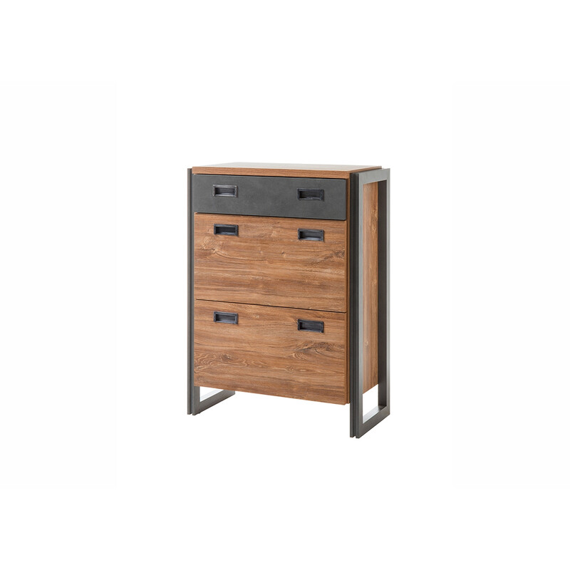 Jalatsikapp DETROIT hall / tamm, 75x39xH100 cm