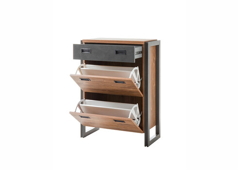 Jalatsikapp DETROIT hall / tamm, 75x39xH100 cm