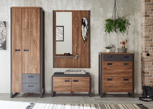 Jalatsikapp DETROIT hall / tamm, 75x39xH100 cm