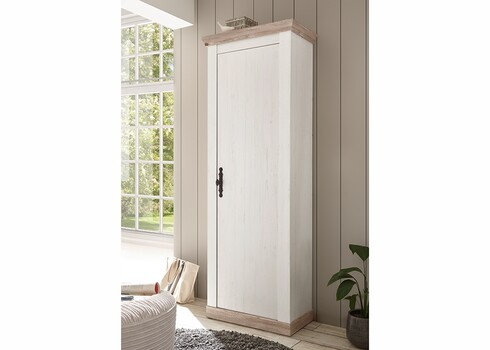 Esikukapp FLORENZ valge mänd / mänd, 73x38xH201 cm