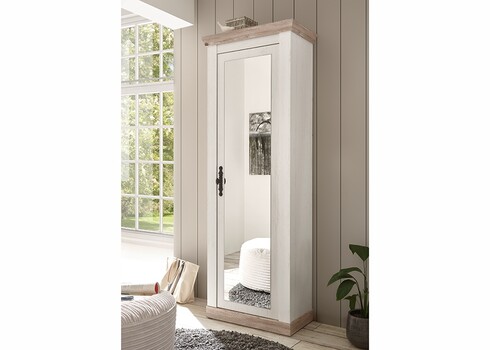 Esikukapp FLORENZ valge mänd / mänd, 73x38xH201 cm