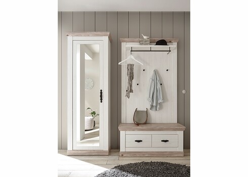 Esikukapp FLORENZ valge mänd / mänd, 73x38xH201 cm