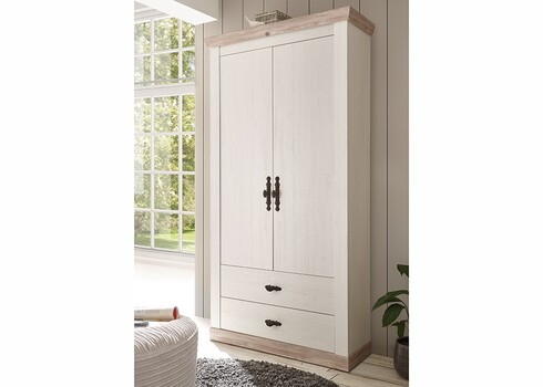 Esikukapp FLORENZ valge mänd / mänd, 107x38xH201 cm