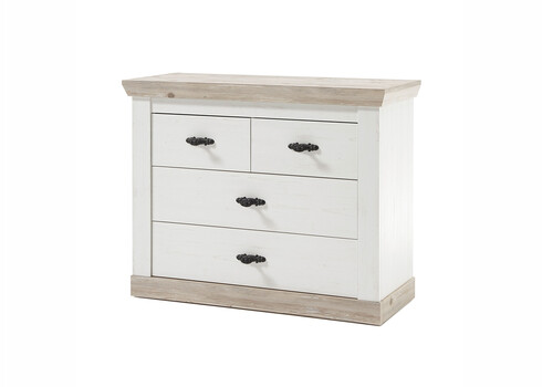 Kummut FLORENZ valge mänd / mänd, 107x45xH87 cm