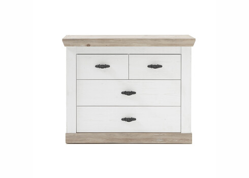 Kummut FLORENZ valge mänd / mänd, 107x45xH87 cm