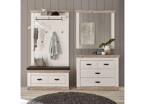 Kummut FLORENZ valge mänd / mänd, 107x45xH87 cm