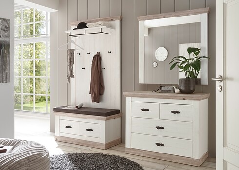 Kummut FLORENZ valge mänd / mänd, 107x45xH87 cm