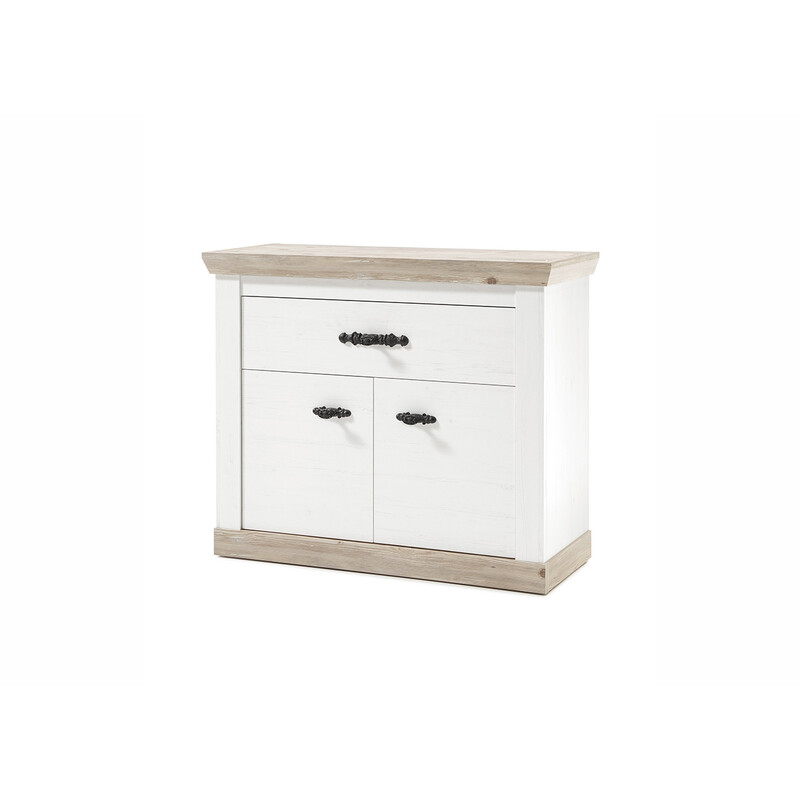 Kummut FLORENZ valge mänd / mänd, 107x45xH87 cm