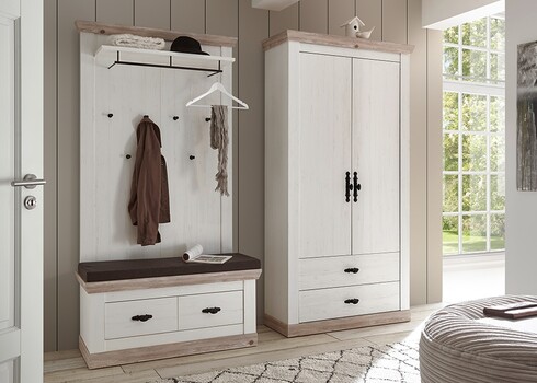 Seinanagi FLORENZ valge mänd / mänd, 107x27xH153 cm