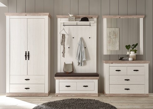 Seinanagi FLORENZ valge mänd / mänd, 107x27xH153 cm