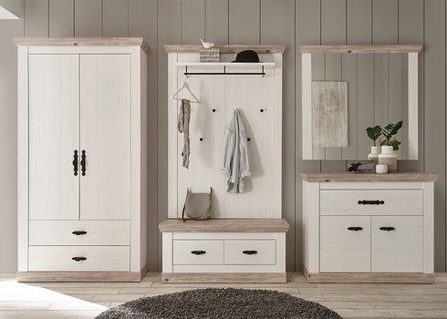 Esikupink FLORENZ valge mänd / mänd, 107x45xH50 cm