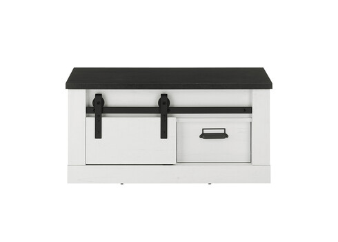 Esikupink SHERWOOD valge mänd / hall, 93x43xH46 cm