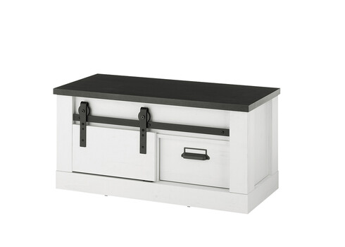 Esikupink SHERWOOD valge mänd / hall, 93x43xH46 cm