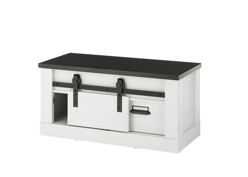 Esikupink SHERWOOD valge mänd / hall, 93x43xH46 cm