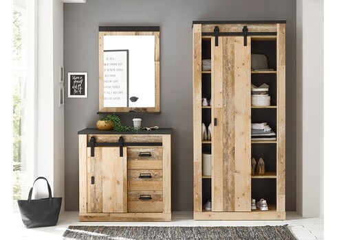 Seinapeegel SHERWOOD pruun / hall, 66x10xH95 cm