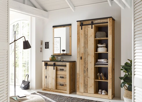 Seinapeegel SHERWOOD pruun / hall, 66x10xH95 cm