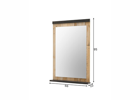 Seinapeegel SHERWOOD pruun / hall, 66x10xH95 cm