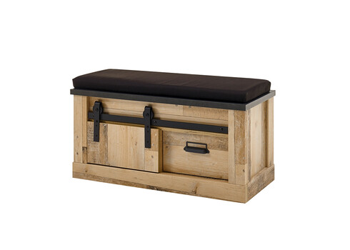Esikupink istumispadjaga SHERWOOD pruun / hall, 93x43xH46 cm
