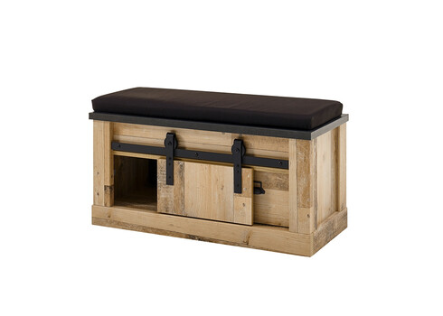 Esikupink istumispadjaga SHERWOOD pruun / hall, 93x43xH46 cm