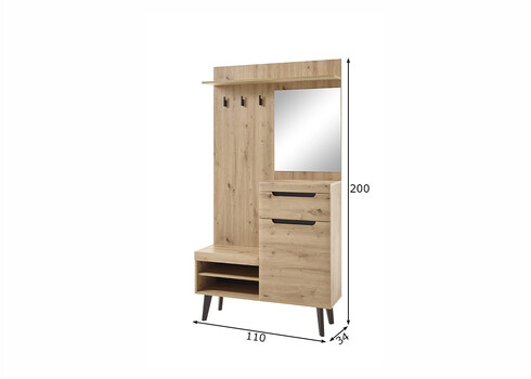 Esikumööblikomplekt TORGE tamm, 110x34xH200 cm