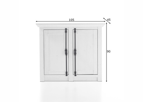 Kummut WESTERLAND valge mänd, 152x45xH83 cm