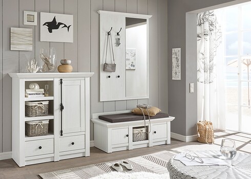 Kummut WESTERLAND valge mänd, 105x45xH115 cm