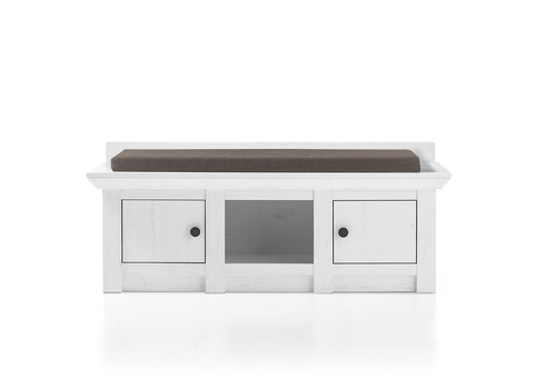 Esikupink istumispadjaga WESTERLAND valge mänd, 124x45xH45 cm