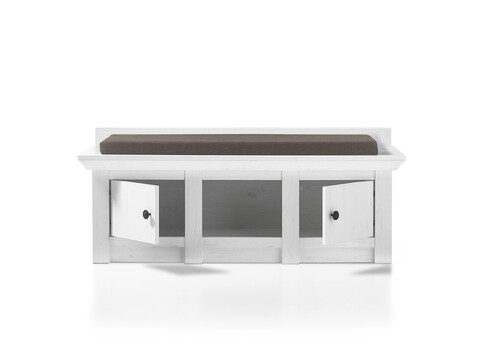 Esikupink istumispadjaga WESTERLAND valge mänd, 124x45xH45 cm