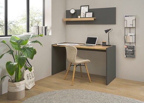 Kirjutuslaud CITY antratsiit / tamm, 143x62xH76 cm