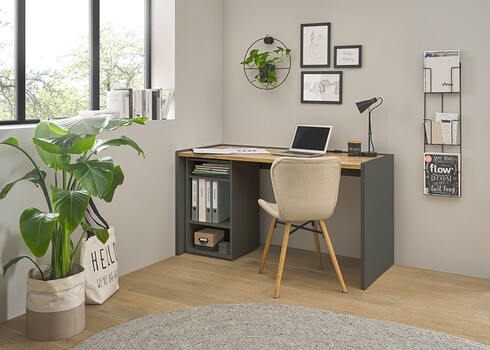 Kirjutuslaud CITY antratsiit / tamm, 143x62xH76 cm