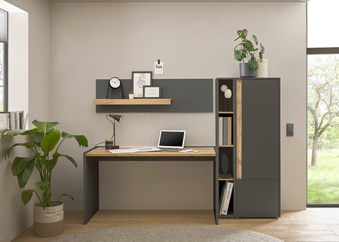Kirjutuslaud CITY antratsiit / tamm, 143x62xH76 cm