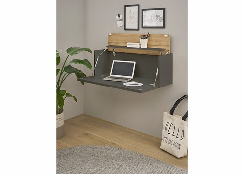 Sekretärkapp CITY antratsiit / tamm, 100x30xH35 cm