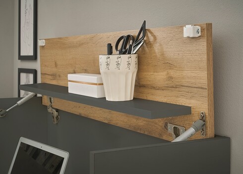 Sekretärkapp CITY antratsiit / tamm, 100x30xH35 cm